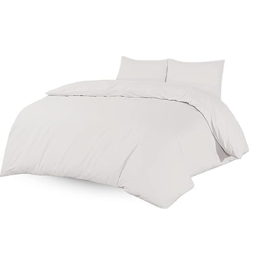 Laam linen Luxurious Duvet Cover Bedding Set 100% Long Staple Soft Cotton Duvet Set with Easy Closure Egyptian Cotton Duvet Set with Pillow Cases (Cream, King) โ image 1