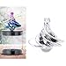 Angelay-Tian Luftstrom Kreisel, Wind Gyro, Wind Blow Turn Gyro Desktop Dekompressionsspielzeug, Desktop Gyro, Stressabbau Spielzeug (Color : Silver)