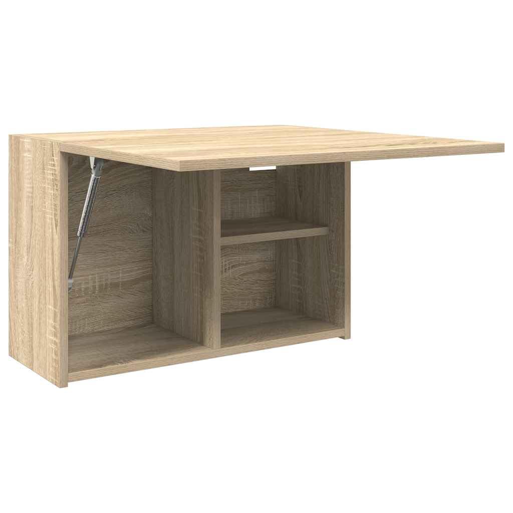 Floating Wall Cabinet, Modern Wood-Grain Wall-Mounted Storage Unit, Hanging Shelf Cabinet for Bathroom, Kitchen and Living Room (60 x 25 x 40 cm)