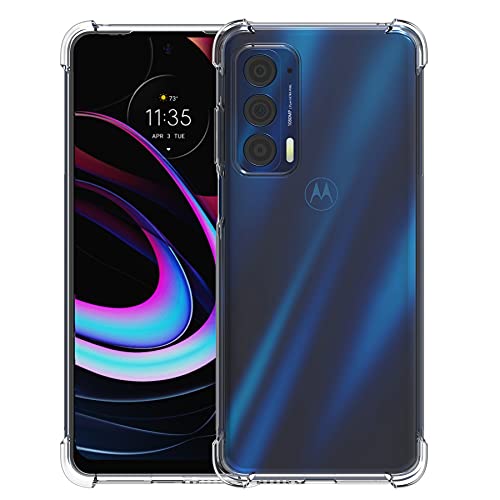 Foluu for Motorola Edge (2021) Case, Moto Edge (2021) Case Clear, Scratch Resistant Reinforced Corners TPU Rubber Soft Skin Silicone Protective Case Cover for Motorola Edge (2021) (Crystal Clear)