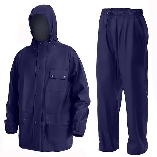 NAVIS MARINE Heavy Duty Workwear Rainsuit with Multiple Pockets-Slim Fit,Waterproof&Durable Rain...