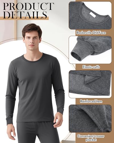 12 Pack Men's Thermal Underwear Sets Long Underwear Fleece Lined Top Bottom Base Layer for Cold Weather,Homeless3