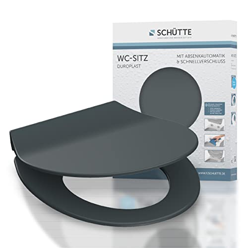 Amazon.nl SCHÜTTE 82704 toiletzitting Slim met automatisch mechanisme, toiletbril met snelsluiting, slanke toiletdeksel, wc-bril i... aanbieding