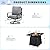 MFSTUDIO 5 Pieces Patio Conversation Sets, Outdoor Metal Furniture Sofas with 1 x 28 50,000 BTU Square Propane Gas Fire Pit Table and 4 x Steel Frame Patio Sofa Swivel Chairs with Grey Cushion