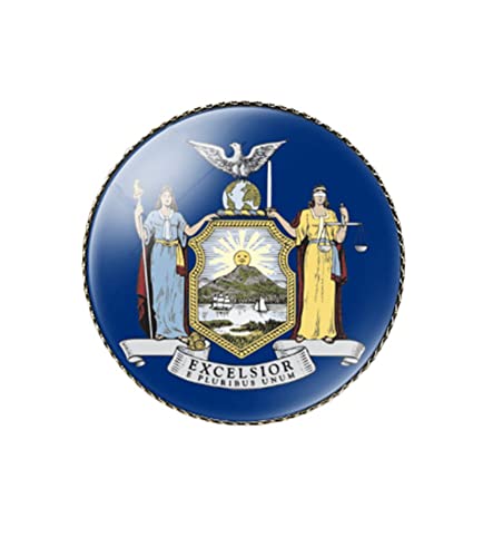 Image of vmcoatdu Round 1 Inch South Carolina Flag Pin Brooch Metal and Inlay Glass Revivalism Style Souvenir Badge Brooch for Hat Clothes Backpack