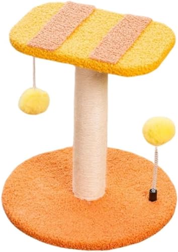 キャットタワー ミニ 猫タワー 小型キャットタワー 低い キャットタワー コンパクト 猫タワー 低い 小さめ 据え置き 人気 爪とぎポール 猫 爪研ぎ天然麻紐 麻紐 猫のおもちゃ コンパクト 省スペース 頑丈 安全 猫ハウス 展望台 - 42cm ミツバチ