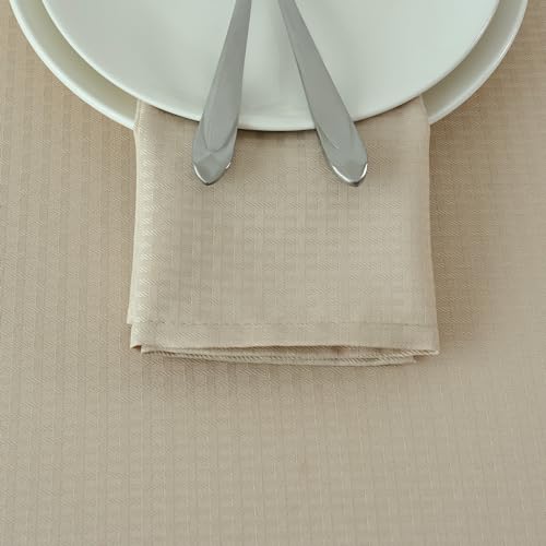 Image of maxmill Cloth Napkins 20 x 20 Inch Weaved Texture Pattern Soft Comfortable and Luxury Serviette for Restaurant Family Dinners Weddings Parties and Banquets Set of 4 Pieces, Natural