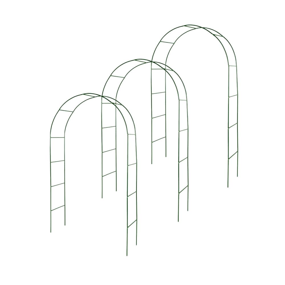 Lot de 3 Arches de Jardin métallique pour Plantes grimpantes - Arceau rosiers grimpants - Résistant aux intempéries