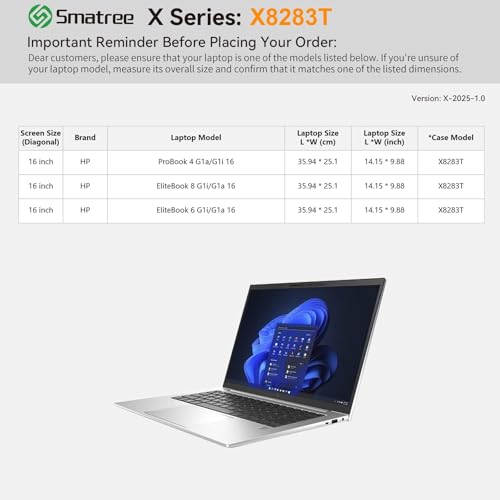 Smatree Capa protetora rígida de EVA compatível com HP ProBook 4 G1a/G1i de 16 polegadas, para HP EliteBook 6/8 G1i/G1a, à prova d’água e antichoque, branca (X8283TW)