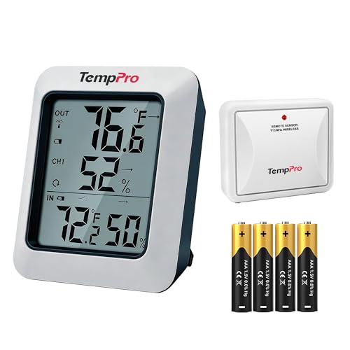 TempPro TP60 Digital Hygrometer Outdoor Thermometer...