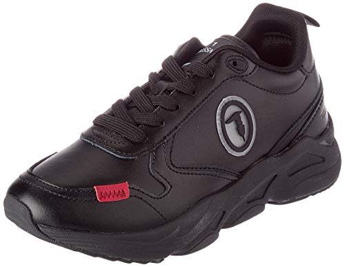 Trussardi Jeans Women's Kiri LTH Action Leather Gymnastics Shoe, Black, 8.5 us