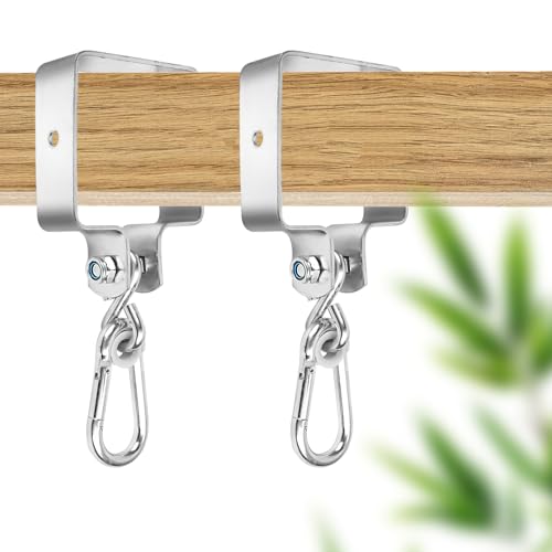 Feirdhoo 2 piezas de collar de columpio cuadrado, 9 x 9 cm, soporte giratorio con aro cuadrado, silencioso, columpio, soporte silencioso para vigas de madera, 9 x 9 cm
