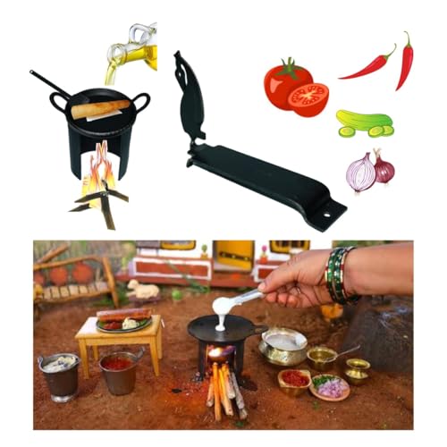 Image of Future World Iron Miniature Kitchen Set | Real Cooking Miniature Kitchen Set | Kitchen Set Toys for Girls | Real Cooking Set for Kids | Real Cooking Iron Set (Pack-12)