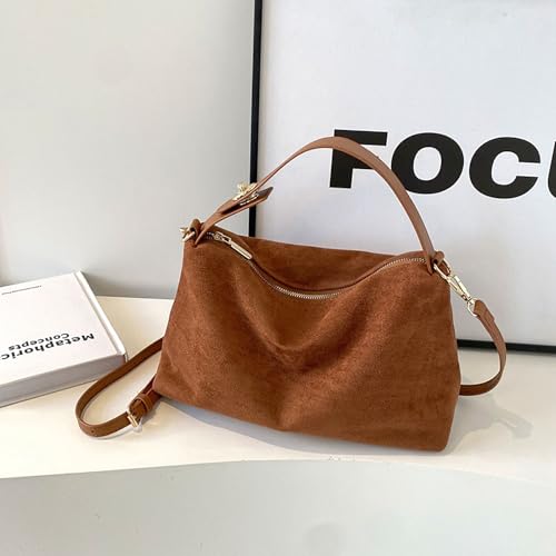 Suede Bags for Women Retro Slouchy Shoulder Bag Satchel Purses Crossbody Hobo Handbags2