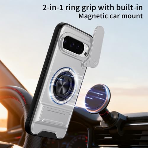 Coque Google Pixel 9 Pro XL avec protège-écran et anneau support