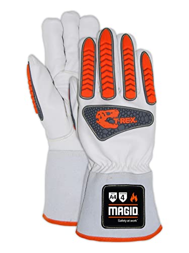 Magid Trx848S Inferno Series | Flame/Heat Resistant Impact Welder's Gloves, Size 7/S, (1 Pair), White #TOP1