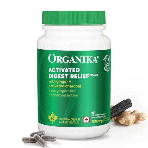 Organika - Organika Canadian-Made Digest Relief- with Ginger and Activated Charcoal- Relief for Digestive Upset, 90 Count (Pack of 1) - -6%