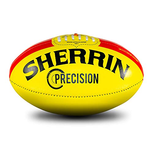 Sherrin Precision Leather Football, Yellow, Size 5