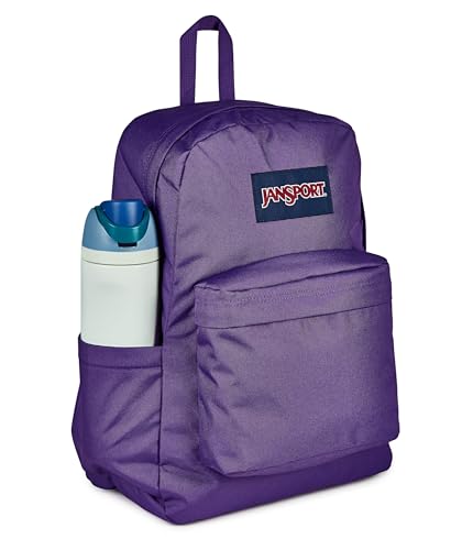 Image of JanSport SuperBreak Plus Backpack with Padded 15-inch Laptop Sleeve and Integrated Bottle Pocket - Spacious and Durable Daypack for Work and Travel, Daydream Contrast Purple /Blue /Purple /Mul