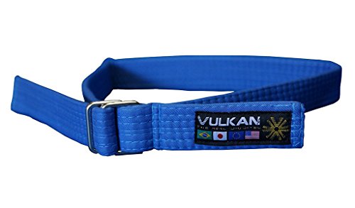 Vulkan Fight Company Street Wear Jiu Jitsu, Belt with Double-Ring Buckle for Martial Arts Sports, Blue, L
