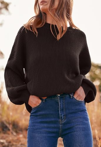 Image of PRETTYGARDEN Womens Sweaters Spring 2026 Oversized Chunky Knitted Pullover Sweater Casual Long Sleeve Crewneck Cute Sweaters
