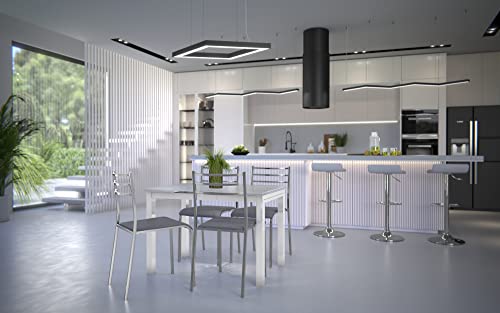 Miniatura 2 de Homely - Conjunto De Cocina Paris White, Mesa De Cocina Extensible De 110 140 170x70 Cm Y 4 Sillas De Cocina, Color Blanco Y Gris