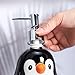 WAIT FLY Penguin Ceramic Soap Dispenser with Plastic Pump, Refillable Lotion Soap Bottle, Dish Soap Dispenser, Hand Soap Dispenser