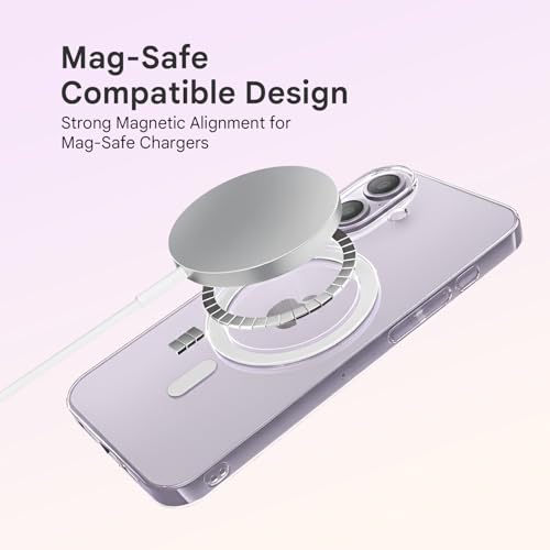 Image of Prolet Anti- Yellow Crystal Clear Hard Case Cover Compatible with iPhone 17 with Magnetic Mag-Safe Wireless Charging Support, Shockproof Hard Back Cover (Transparent)