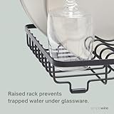simplywire – Compact Dish Drainer – Plate Drying Rack with Cutlery Basket – Small - Black Powder Coated Steel - Image 5