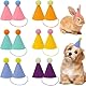 Yootiko 12 Mini Partyhüte in sanften Farben, Geburtstagsmützen für Hunde, Katzen, Kaninchen und Stofftiere, Niedliche Tierparty Dekoration, Pastellfarbenset
