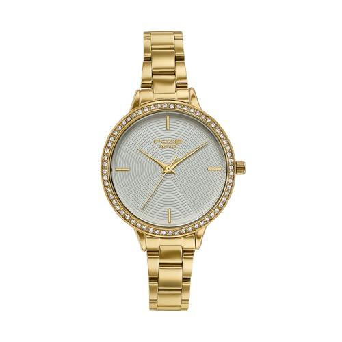 Image of Sonata Poze 9 with Quartz Analog Silver Dial IPG Strap Watch for Women - SP80187YM01W