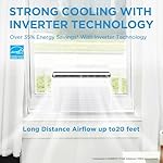 Midea 8,000 BTU U Shaped Smart Inverter Window Air Conditioner, Cools up to 350 Sq. Ft., Ultra Quiet with Open Window Flexibility, Works with Alexa/Google Assistant, 35% Energy Savings, Remote Control - Image 3