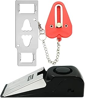 HNHMT Upgraded Portable Door Lock & Door Stop Alarm, Dual Protection Security Door Kit,Door Security Devices Pocket Self Defensey Tools,for Traveling Hotel Home Apartment College House(2 Pack)