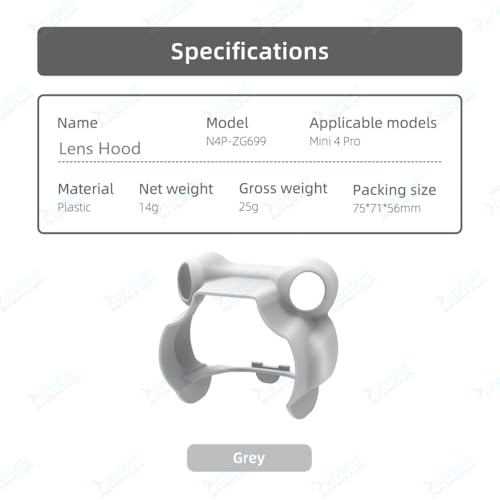 Image of com Gimbal Hood Camera Lens Protector Hood Anti-Glare Cover Sunshade For DJI Mini 4 Pro (Grey)