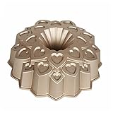 Baker's Secret Nonstick Fluted Cake Pans, Perfect for Bundt Cakes, Die Cast Aluminum Cake Pans, 2 Layers Non-stick Coating For Easy Release, Cake Pan - Cast Aluminum Collection (Amour)