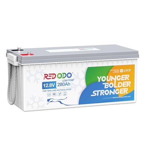 Image of Redodo 12V 280Ah LiFePO4 Lithium Battery, 3584Wh Deep Cycle Battery with 200A BMS, Low-Temp Protection, Low Temp Cutoff Perfect for Trolling Motor, Marine, RV and Off Grid Applications
