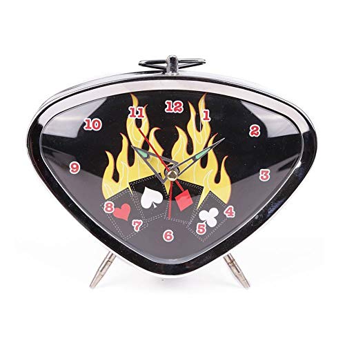 Preisvergleich Produktbild MB-Mueller Rockabilly Wecker mit Flammendem Kartenspiel
