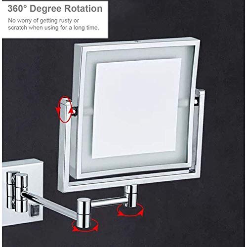 Miroir extensible haut de gamme JCAKES rectangulaire 8 pouces finition Silver - 5