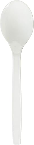 Miniatura 1 de Cucharas de sopa elegantes de plástico blanco Deluxe  Paquete de 50  Colección básica de cubiertos esenciales