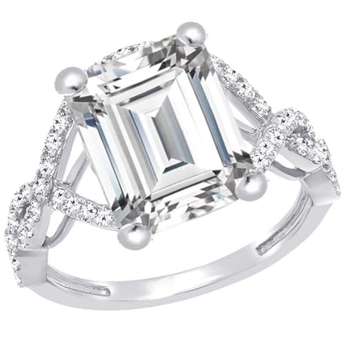 2.5 Carat Emerald LAB GROWN Diamond and LAB GROWN Diamond Engagement Ring (2.0ct Center, AAAA Heirloom Quality) RISV10W3AM Platinum