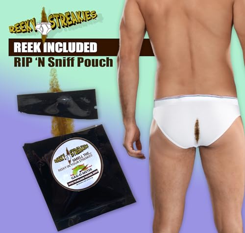 PRE-STAINED Tighty Whities - RIP N SNIFF included, Men's Briefs Underwear, Gag Gift Underwear > REEK INCLUDED2