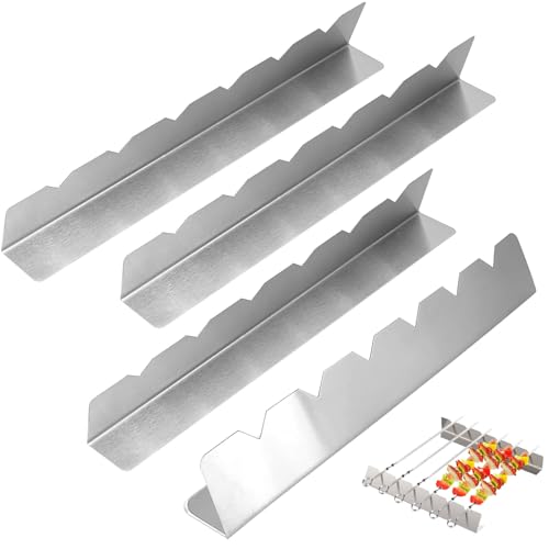 4er-Set Edelstahl Spießhalter Rostfrei, Grillzubehör für Garten BBQ &...