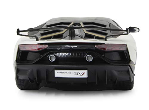 JAMARA 405172 - Lamborghini Aventador SVJ 1:14 2,4GHz - offiziell lizenziert, bis zu 1 Stunde Fahrzeit bei ca. 11 Kmh, perfekt nachgebildete Details, hochwertige Verarbeitung, Weiß