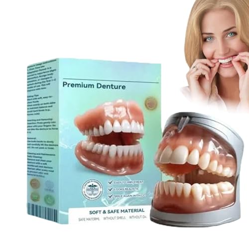 Bikenda Premium Full Set Dentures, Prothèses dentaires souples, confortables et adaptées, idéales pour les hommes et les femmes, For Men and Women Ideal, Soft and Comfortable (1pcs)
