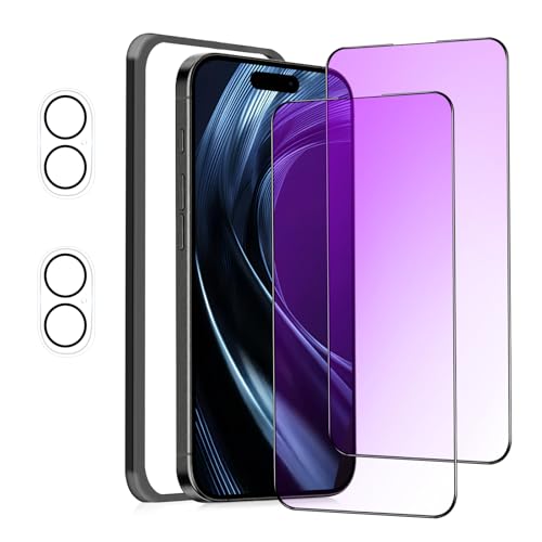 MINIKA �y�u���[���C�g�J�b�g�t�B�����z iPhone 16 �p�� �K���X�t�B���� �u���[���C�g�J�b�g ��Phone 16 �ی�t�B���� �u���[���C�g �A�C�t�H�� 16 �t�B���� �S�ʕی� �ڂ̔��y�� �y�K�C�h�g�t��/�J�����t�B���� �t�� / 2���Z