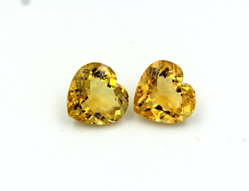 Cœur en citrine naturelle pour fabriquer votre bague ou collier personnalisé en DIY