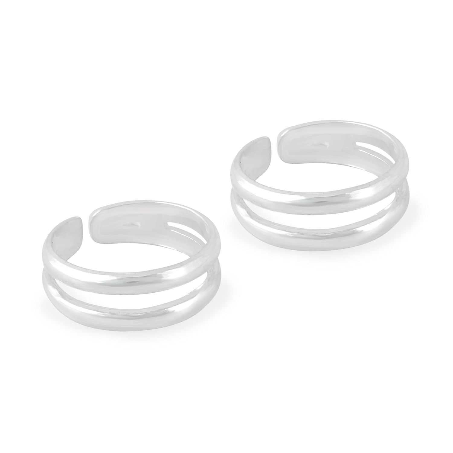 925 Sterling Silver Toe Rings For Women (Free Size)
