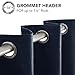 Deconovo Blackout Curtains Grommet, 100% Blackout Thermal Drapes Room Darkening for Bedroom & Living Room, Machine Washable, (42