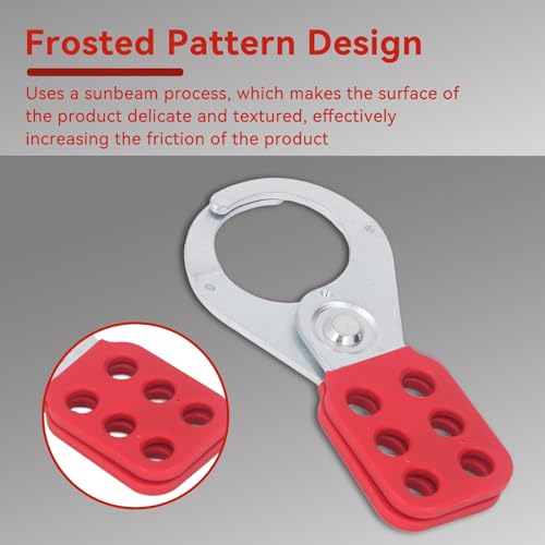 Image of Agatige 2PCS Lockout Hasp,Safety Tag Out Hasp 1.5 Inch Insulated Padlock Hasp Industrial 6 Hole Galvanized Steel Lockout Hasp for Multi Person Maintenance of Valves, Plugs, Ball Valves