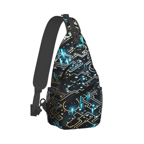 Morrales de senderismo tipo sling para mujeres y hombres, negro